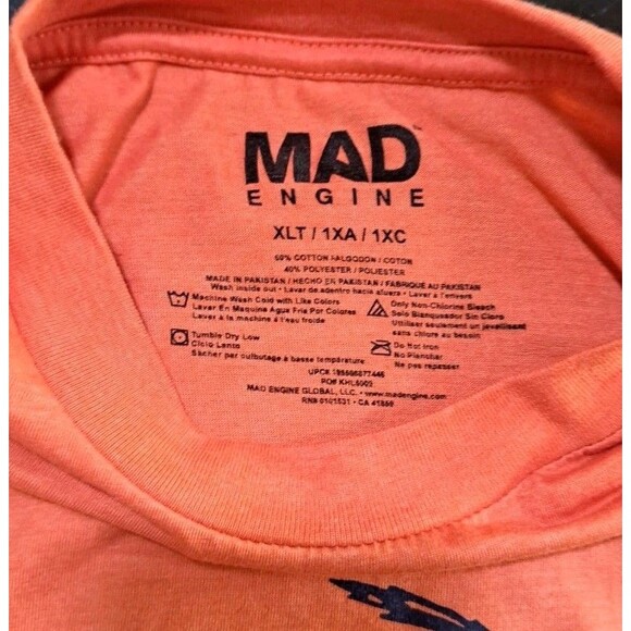 Mad Engine Men’s Sunset Beach Palm Trees Vacation Graphic T-Shirt XLT Orange - Picture 5 of 6